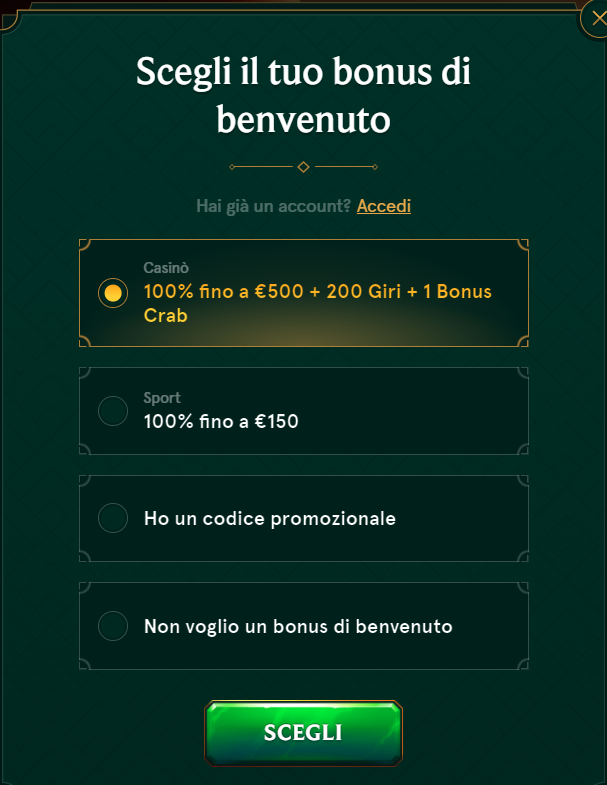 Casinia Casino Registrazione